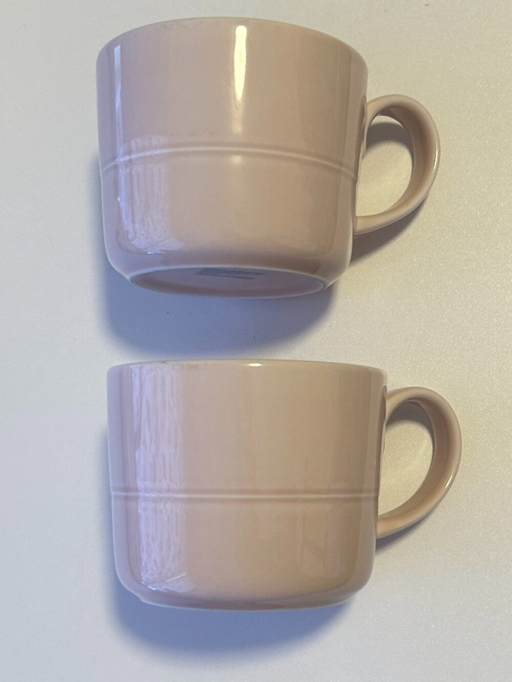 Discontinued Crate and Barrel Aaron Probyn Mugs set of 2 Light Hue Blush Pink